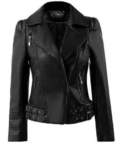Womens Motorcycle Moto Biker Black Missy Regular Slim Fit stylish Lambskin Leather Jacket for Ladies