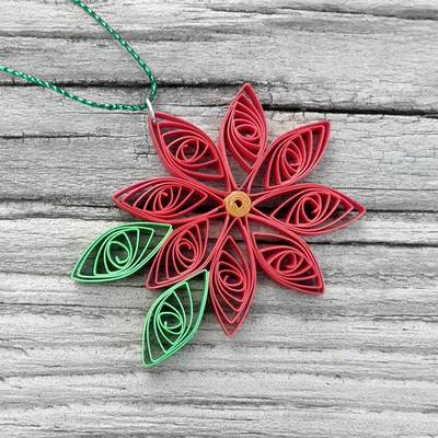 Bright poinsettia ornament 