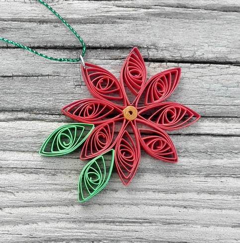 Bright Poinsettia Ornament 