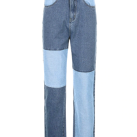 Free Shipping-COLOR BLOCK JEANS - Thumbnail 3