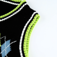 Free Shipping-90s ARGYLE VEST - Thumbnail 3