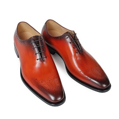 Best selling brand handmade black tone formal lace up shoes - Thumbnail 1