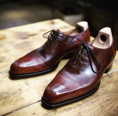 Best Dark Brown Leather Brogue Christmas Bespoke Shoes,Handmade Formal Lace Up Office Shoes