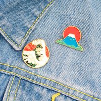 FUJI MOUNTAIN AND KANAGAWA WAVES PINS SET  - Thumbnail 2