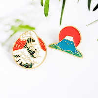 FUJI MOUNTAIN AND KANAGAWA WAVES PINS SET  - Thumbnail 3