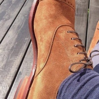 Decent Handmade Oxfords Brown Cap Toe Suede Lace Up Formal Men's Shoes - Thumbnail 1