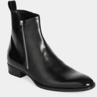 Luxury Office Wear Black Zipper Fastening Ankle Boot Formal Handmade Boot - Thumbnail 1