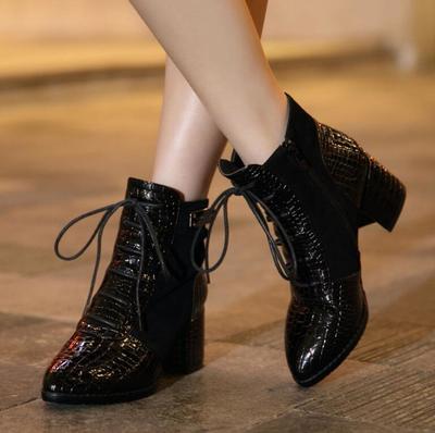 Martin Boots Women's Short Boots New Style Cowhide Thick Heel Single Boots High Heel Women's Boots F6750