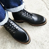 Bespoke Men Handmade Black Leather Boots, Men’s Ankle High Stylish Boots - Thumbnail 4