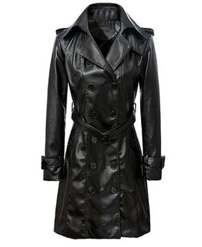 Women's Smarterious Long Coat Blazar Sheep Leather Jacket with 100% Polyester lining