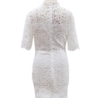 Women Round Neck Short Sleeve Hip Dress - Thumbnail 3