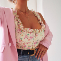 Sexy Fashion Floral Top T-Shirt - Thumbnail 3