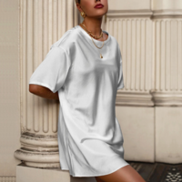 Casual Solid Color Round Neck Dress - Thumbnail 1