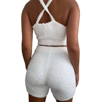 Sexy Casual Sling Solid Color Vest Shorts Two-Piece Set - Thumbnail 7