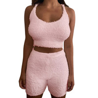 Sexy Casual Sling Solid Color Vest Shorts Two-Piece Set - Thumbnail 3