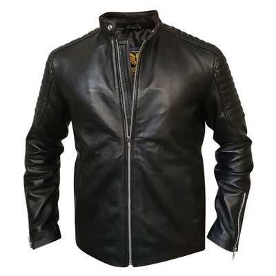 Black vintage handmade fitters lovely classic style leather fashion jacket for mens