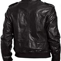 Vintage Retro Biker Motorcycle Racing Premium leather jacket for men Black - Thumbnail 1