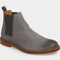 Men's Hand Craft Grey Chelsea Boot,Ankle High Chelsea Suede New Boot - Thumbnail 1