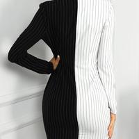 Slim Button Long Sleeve Dress - Thumbnail 3