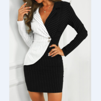 Slim Button Long Sleeve Dress - Thumbnail 2
