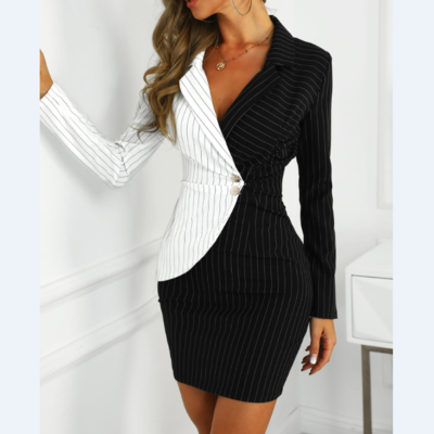 Slim button long sleeve dress - Thumbnail 3