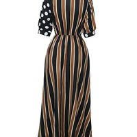 Striped Sexy Women'S Polka Dot Dress - Thumbnail 5