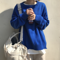 Free Shipping-PLAIN STYLE KNIT SWEATER - Thumbnail 1