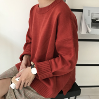 Free Shipping-PLAIN STYLE KNIT SWEATER - Thumbnail 3