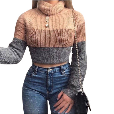 Striped Knitted Turtleneck Sweater