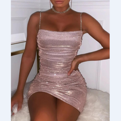 Slim women's sexy sling sleeveless dress - Thumbnail 3