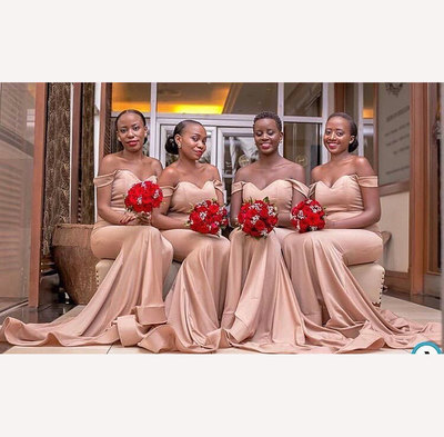 Off the Shoulder Long Bridesmaid Dresses under 100 