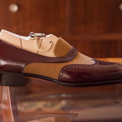 Classic wear comforts chocolate brown leather wingtip brouges moccasin handmade men's shoes - Thumbnail 4