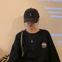 2020 Warm up Rainbow Smiley Face Embroidery T-Shirt - Thumbnail 4