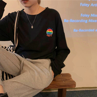 2020 Warm up Rainbow Smiley Face Embroidery T-Shirt - Thumbnail 5