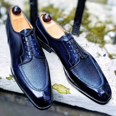 Handmade Men Navy Blue Split Toe shoes, Best Leather Shoes for Men