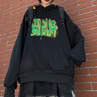 Graffiti Print Hooded Sweatshirt - Thumbnail 1