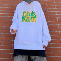 Graffiti Print Hooded Sweatshirt - Thumbnail 4