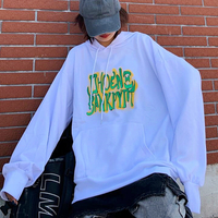 Graffiti Print Hooded Sweatshirt - Thumbnail 7