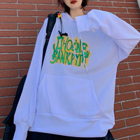 Graffiti Print Hooded Sweatshirt - Thumbnail 6