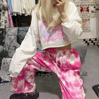 Love Heart Girl Printed High Waist White Top - Thumbnail 5