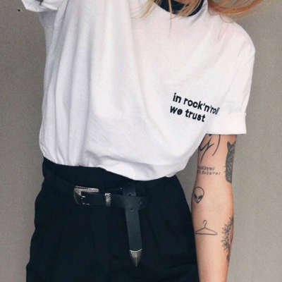 Free shipping-"in rock'n'roll we trust" tee - Thumbnail 4