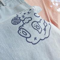 Cute Animals Printed Denim Pants - Thumbnail 4