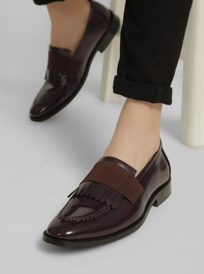 Chocolaty Look Leather Look Handmade Brown Leather Moccasin Style Shoes