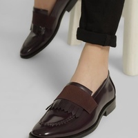 Chocolaty Look Leather Look Handmade Brown Leather Moccasin Style Shoes - Thumbnail 1