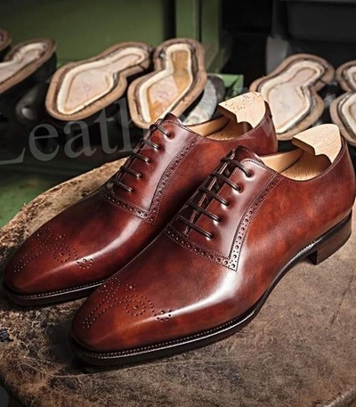 New Handmade Wingtip Men's Leather Oxfords Shoes, Best Handmade Formal Oxfords Shoes