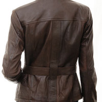 Custom Made Womens Brown Leather Jacket - Thumbnail 1