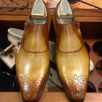 Men Best Monk Shoes TO Wear In Double Monk Tan Brogue Collection - Thumbnail 1