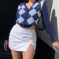 Free Shipping-90s ARGYLE CARDIGAN - Thumbnail 2