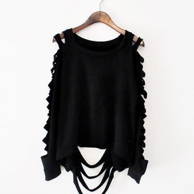 Long sleeve slit sweater