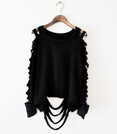 Long Sleeve Slit Sweater